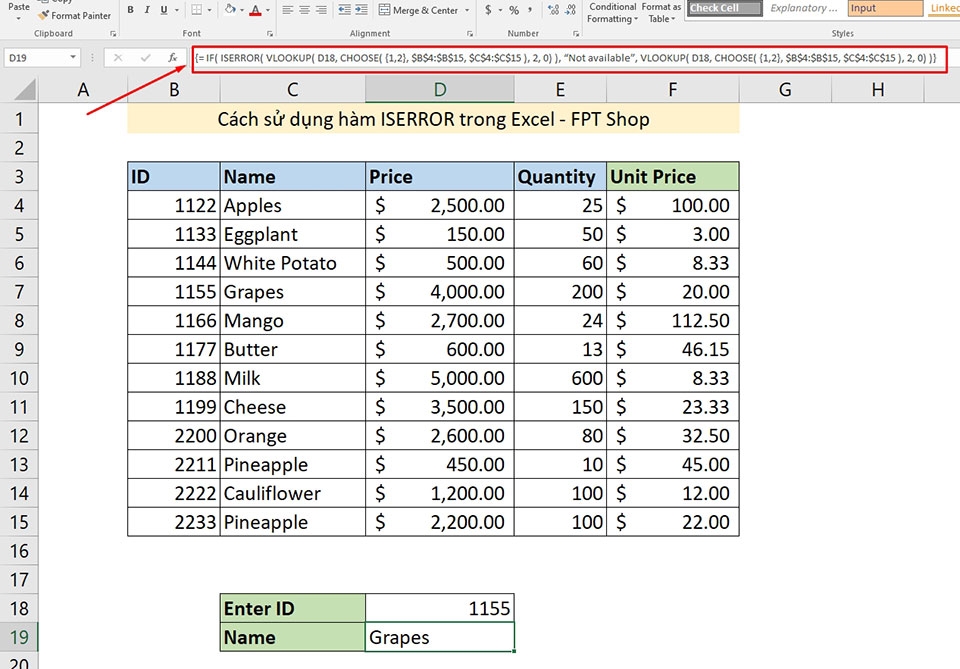 Hàm ISERROR trong Excel - Ảnh 06 Hàm ISERROR trong Excel - Ảnh 06