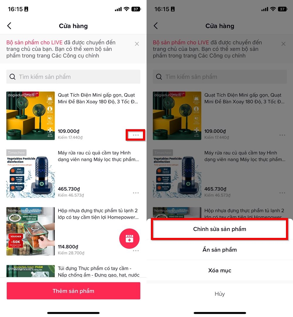 Cách thay đổi ảnh bìa sản phẩm trên TikTok Shop 3