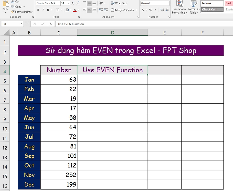 Hàm EVEN trong Excel - Ảnh 05