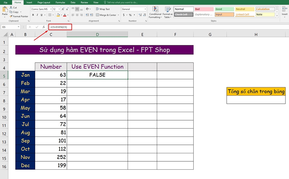 Hàm EVEN trong Excel - Ảnh 06