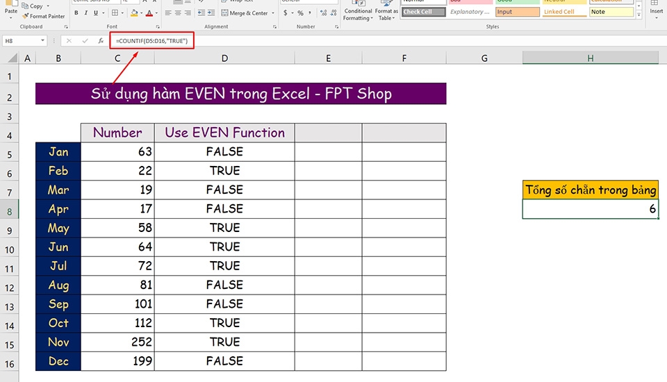 Hàm EVEN trong Excel - Ảnh 08