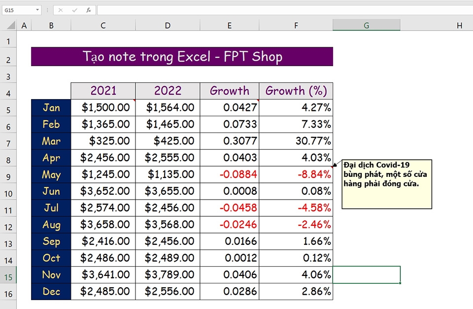 Tạo note trong Excel - Ảnh 11