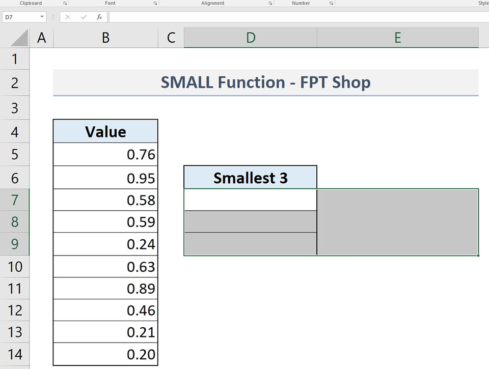 Hàm SMALL trong Excel - Ảnh 02
