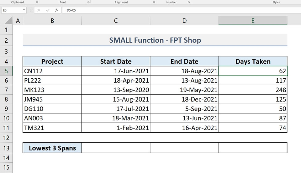 Hàm SMALL trong Excel - Ảnh 09