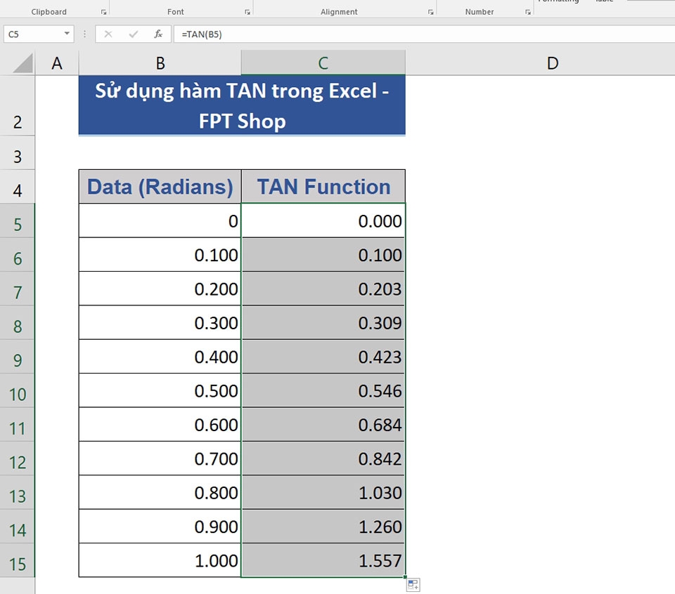Hàm TAN trong Excel - Ảnh 04