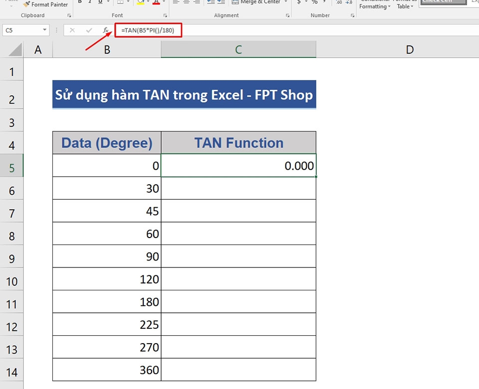 Hàm TAN trong Excel - Ảnh 06
