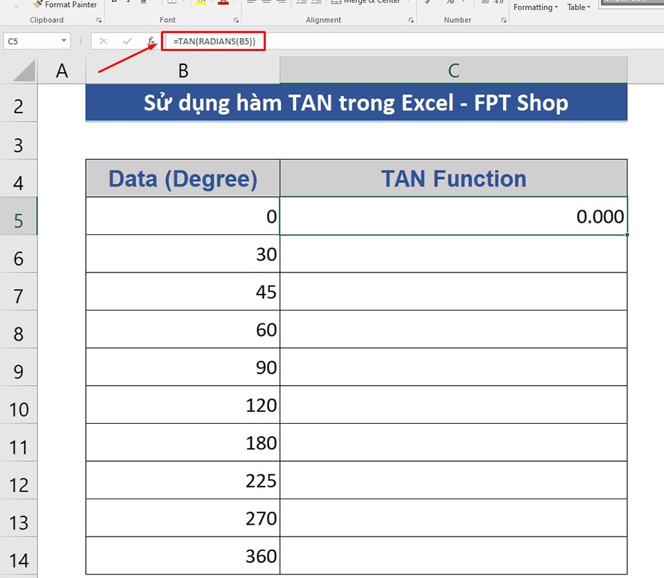 Hàm TAN trong Excel - Ảnh 09