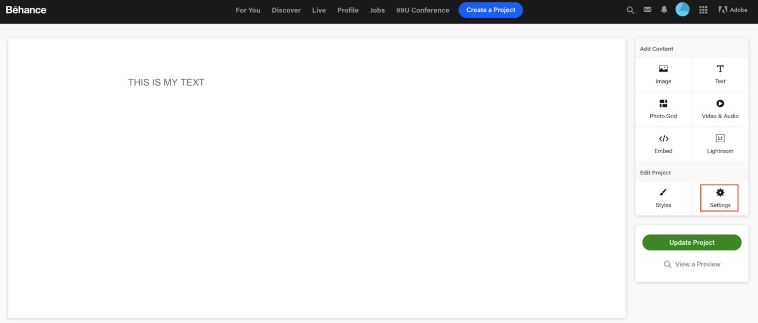Cách để Portfolio Behance ở chế độ riêng tư