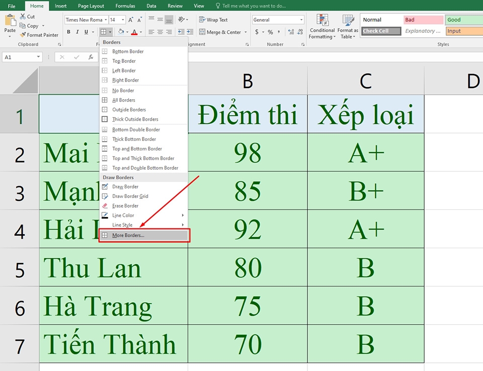 Tạo đường kẻ chéo trong ô Excel - Ảnh 02