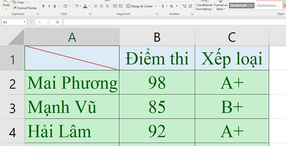 Tạo đường kẻ chéo trong ô Excel - Ảnh 06