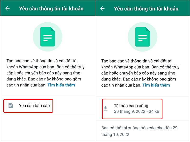 Hướng dẫn tải xuống thông tin của bạn trên WhatsApp bằng điện thoại