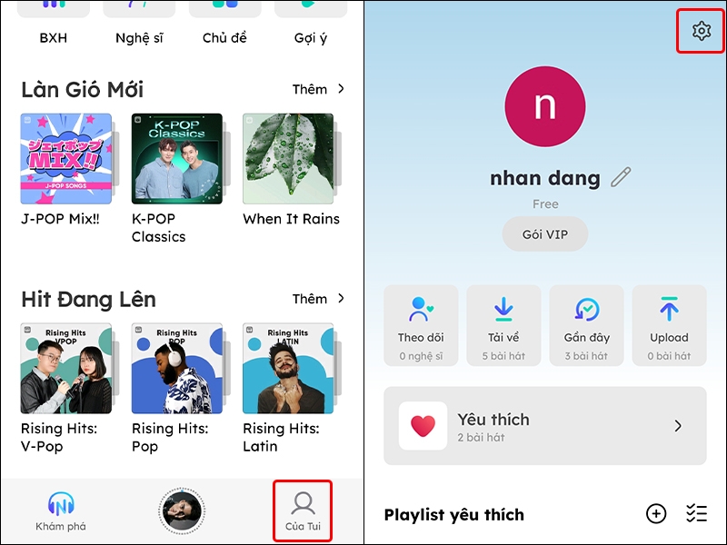 Cách thay đổi chất lượng nghe nhạc, tải nhạc trên ứng dụng Nhaccuatui
