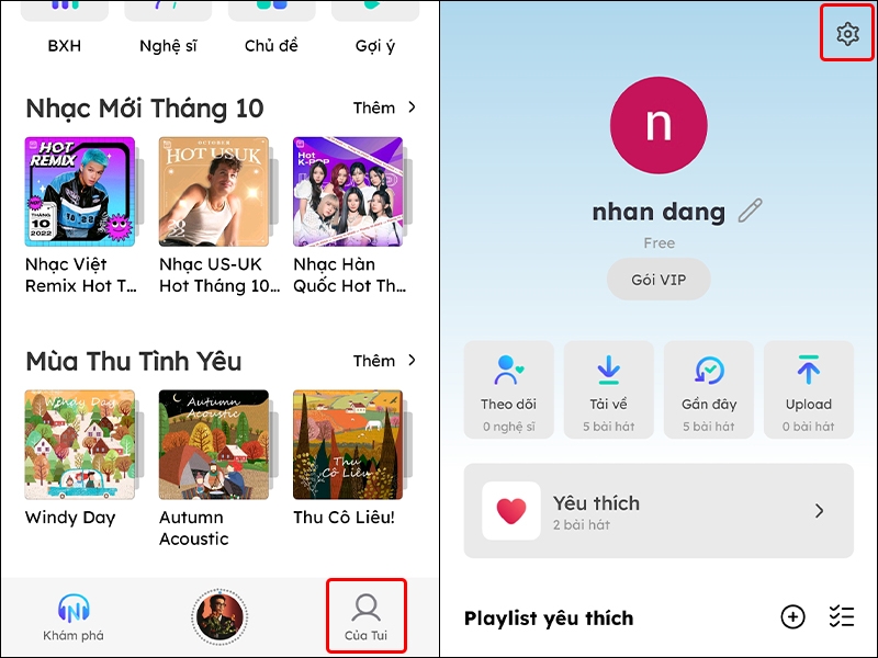 Hướng dẫn quản lý thiết bị đăng nhập tài khoản Nhaccuatui trên điện thoại