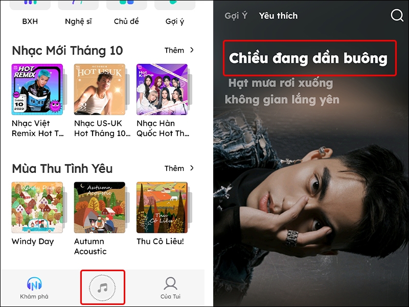 Chia sẻ bài hát lên story Instagram bằng ứng dụng Nhaccuatui