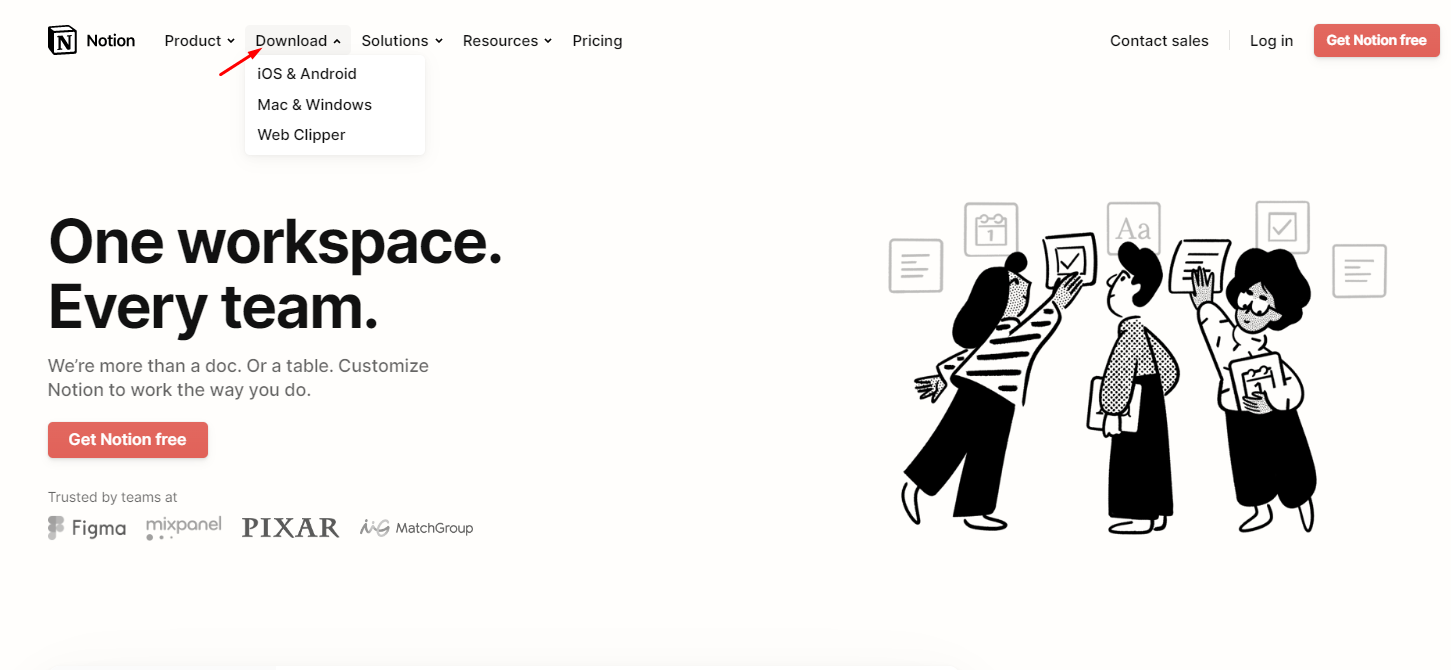 Cách tải ứng dụng Notion