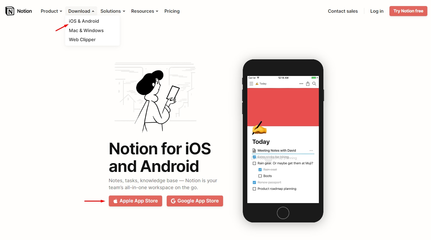 Cách tải ứng dụng Notion trên điện thoại