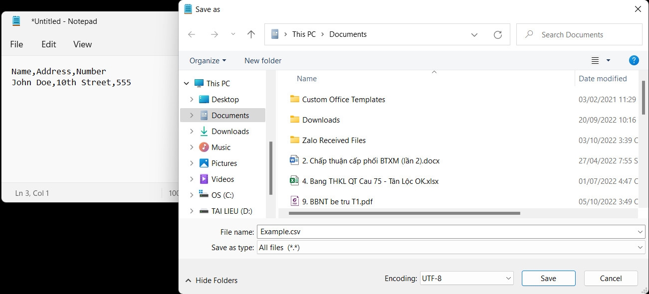 Cách tạo file CSV