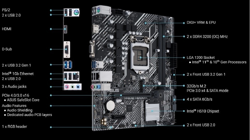 Mainboard Asus Prime H510M-K