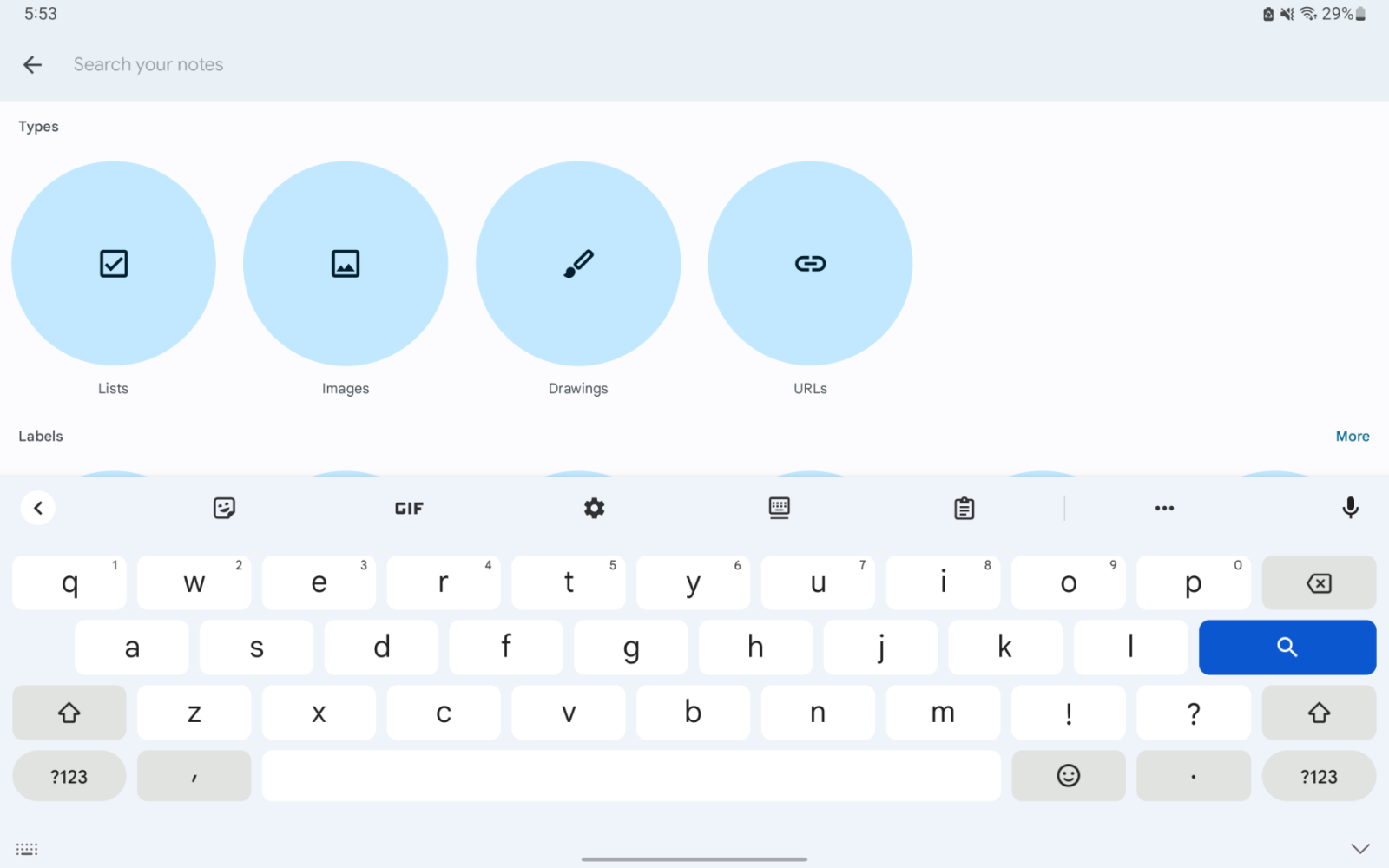 Giao diện cũ của Gboard
