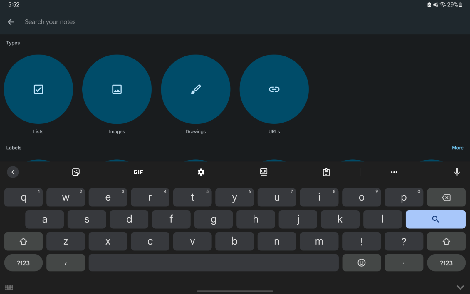 Giao diện cũ của Gboard