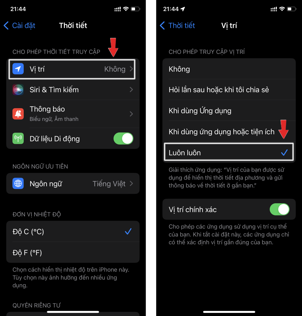 Thời tiết iOS 16 1