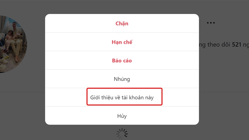 Cách xem giới thiệu chi tiết tài khoản Instagram của người nổi tiếng