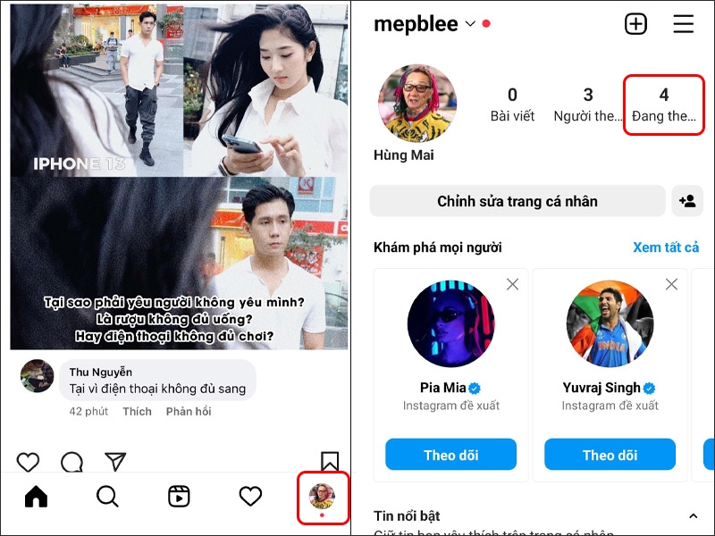 Cách xem giới thiệu chi tiết tài khoản Instagram của người nổi tiếng