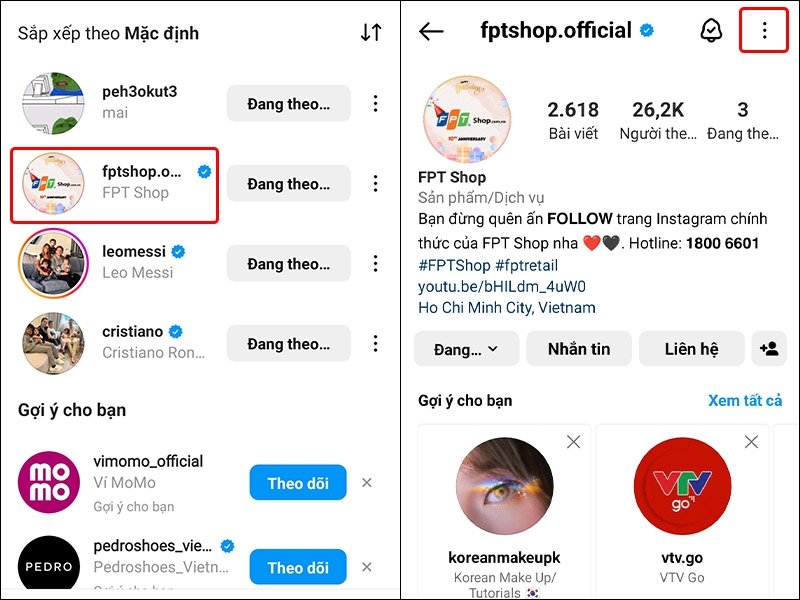 Cách chia sẻ trang cá nhân của người khác trên Instagram