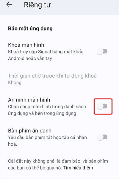 Cách chặn chụp màn hình trên ứng dụng Signal