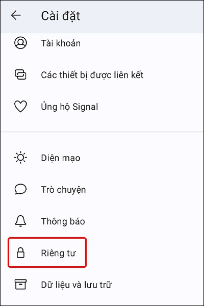 Kích hoạt tính năng khóa thanh toán trên ứng dụng Signal