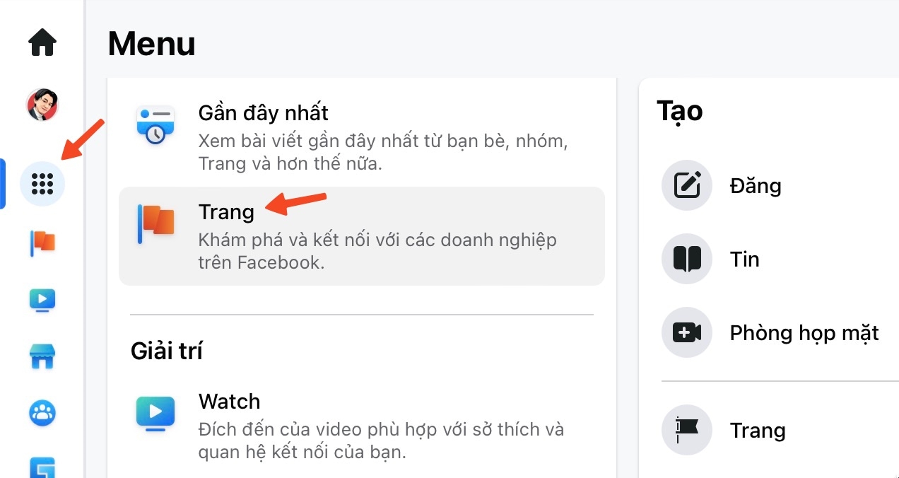 xem danh sách trang đã thích