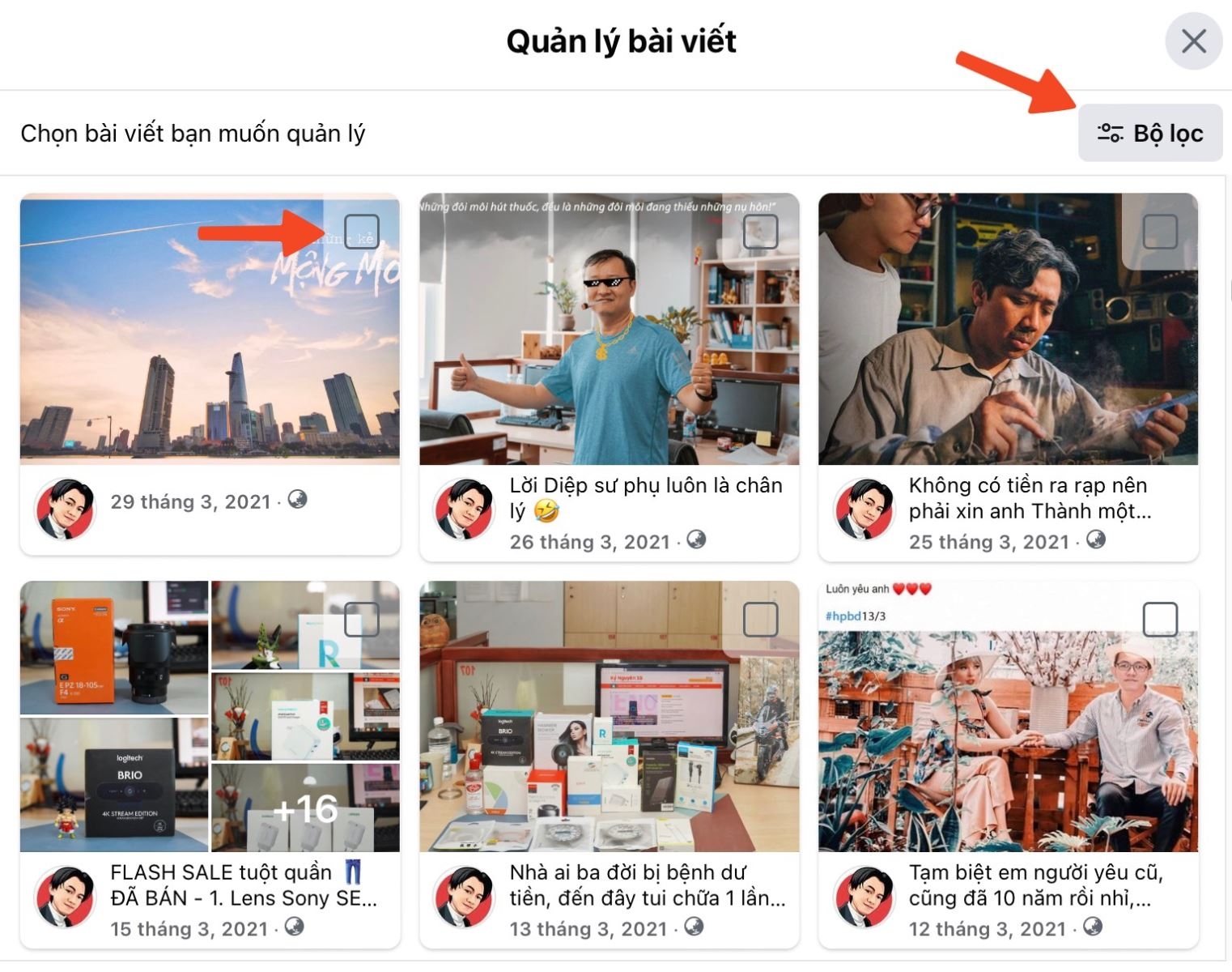 xóa hàng loạt bài viết trên facebook