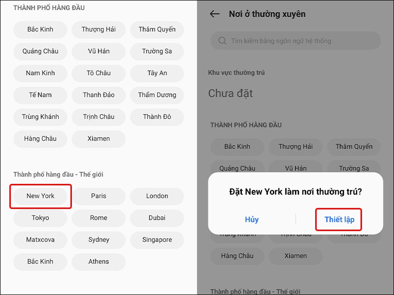 Cách để hiển thị 2 múi giờ trên điện thoại Realme thông qua Cài đặt