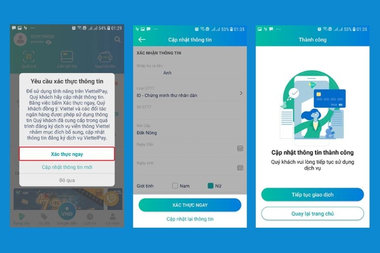 Cách định danh tài khoản ViettelPay