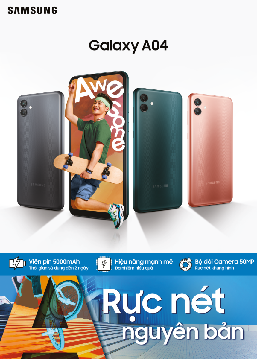 Samsung ra mắt Galaxy A04 tại VN: Hậu bối Galaxy A04s, camera 50MP, giá chỉ 2.99 triệu đồng