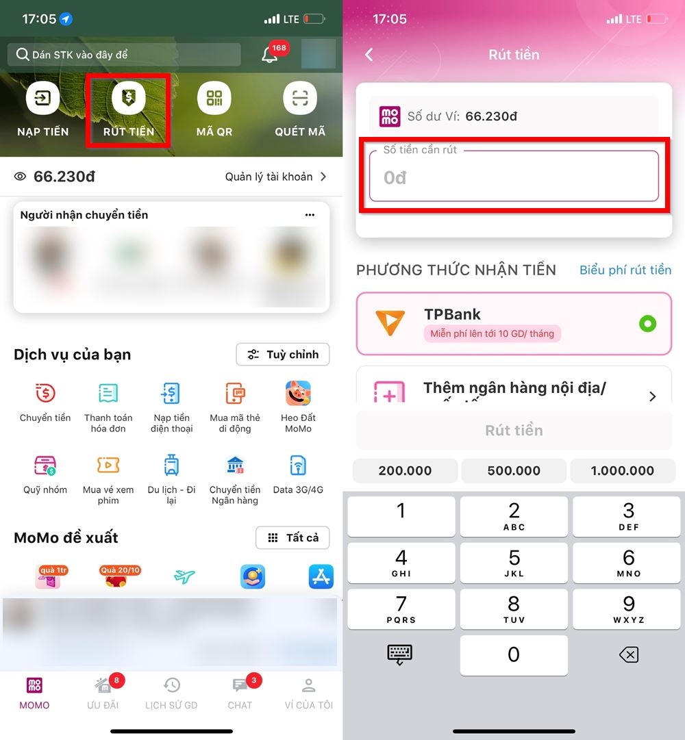 Rút tiền MoMo về tài khoản ngân hàng đã liên kết 1
