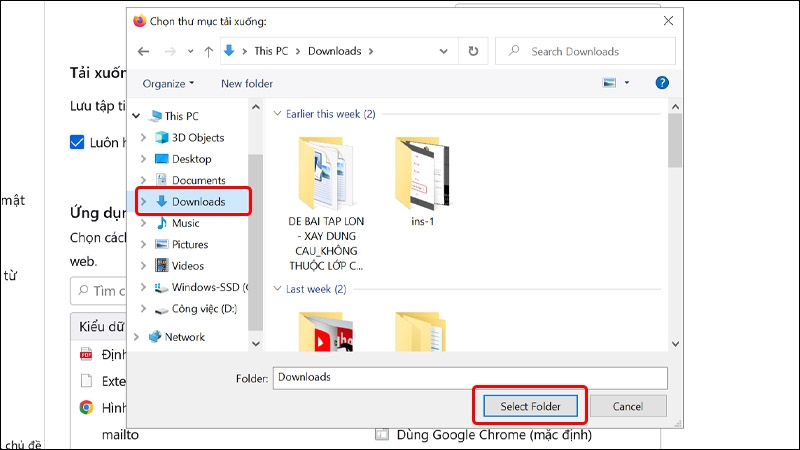 Cách thay đổi vị trí tải xuống trình duyệt Mozilla Firefox