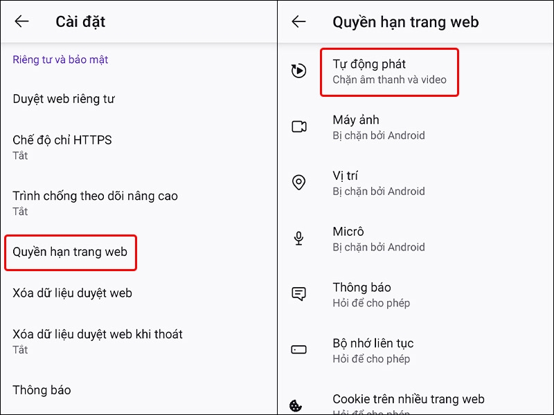 Cách bật tự động phát âm thanh và video trên trình duyệt FireFox bằng điện thoại