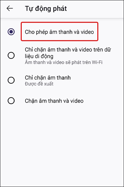 Cách bật tự động phát âm thanh và video trên trình duyệt FireFox bằng điện thoại