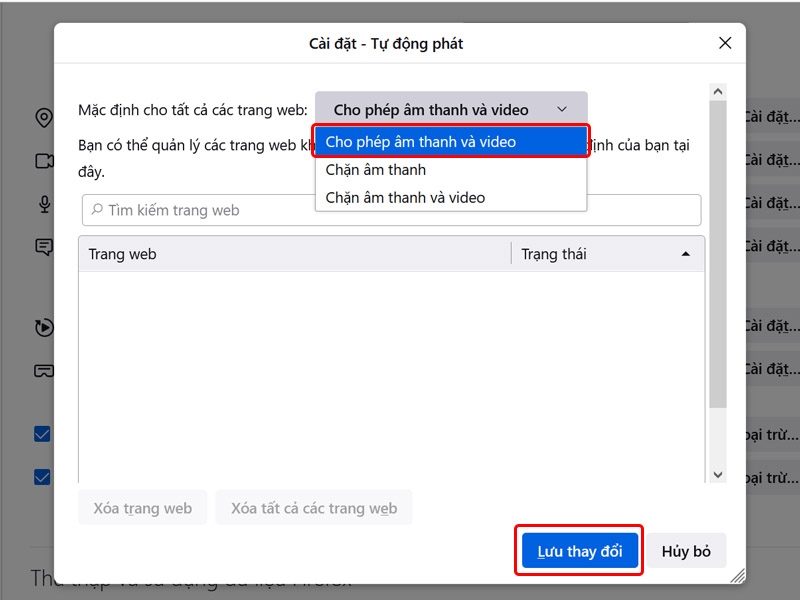 Cách bật tự động phát âm thanh và video trên trình duyệt FireFox