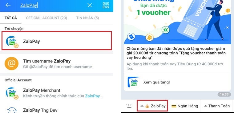 Đăng ký ZaloPay tích hợp trong Zalo