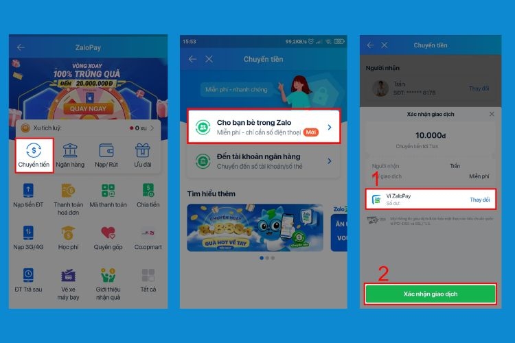 Cách sử dụng Zalo pay - chuyển tiền bằng số điện thoại