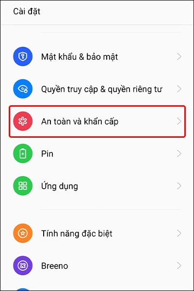 Cách bật cảnh báo động đất trên điện thoại Realme