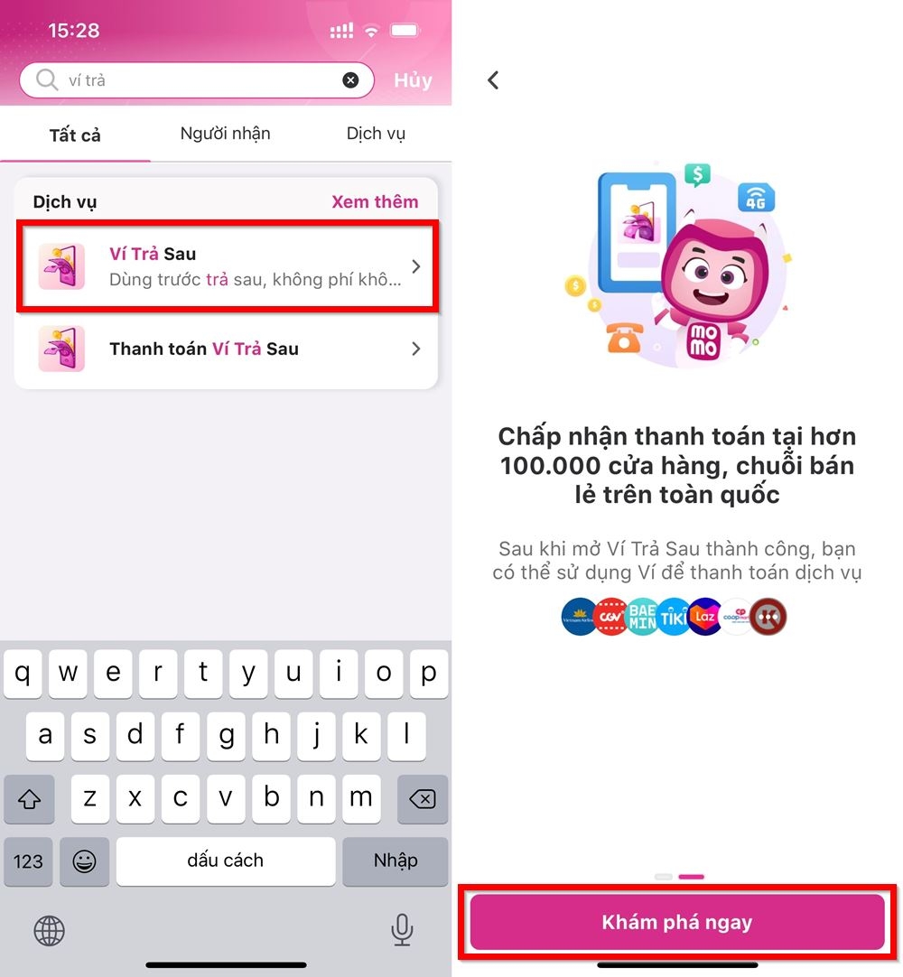 Cách để mở ví trả sau MoMo 1