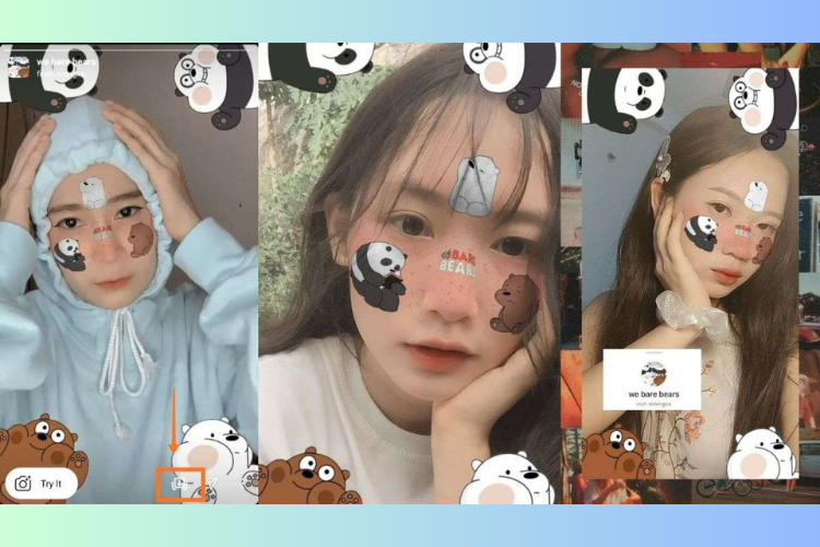 3 chú gấu (We Bare Bears) - Filter Instagram đẹp và đáng yêu