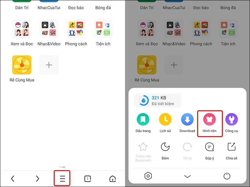 Cách thay đổi hình nền trên trình duyệt UC Browser