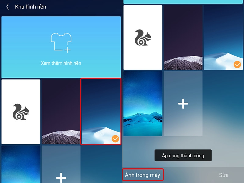 Cách thay đổi hình nền trên trình duyệt UC Browser