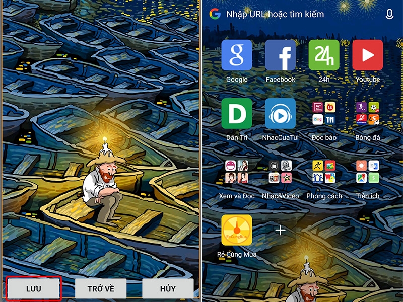 Cách thay đổi hình nền trên trình duyệt UC Browser