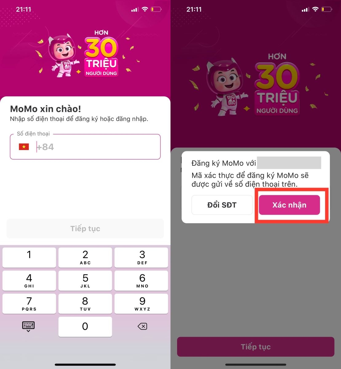 Nhập mã MoMo cho bạn mới 2