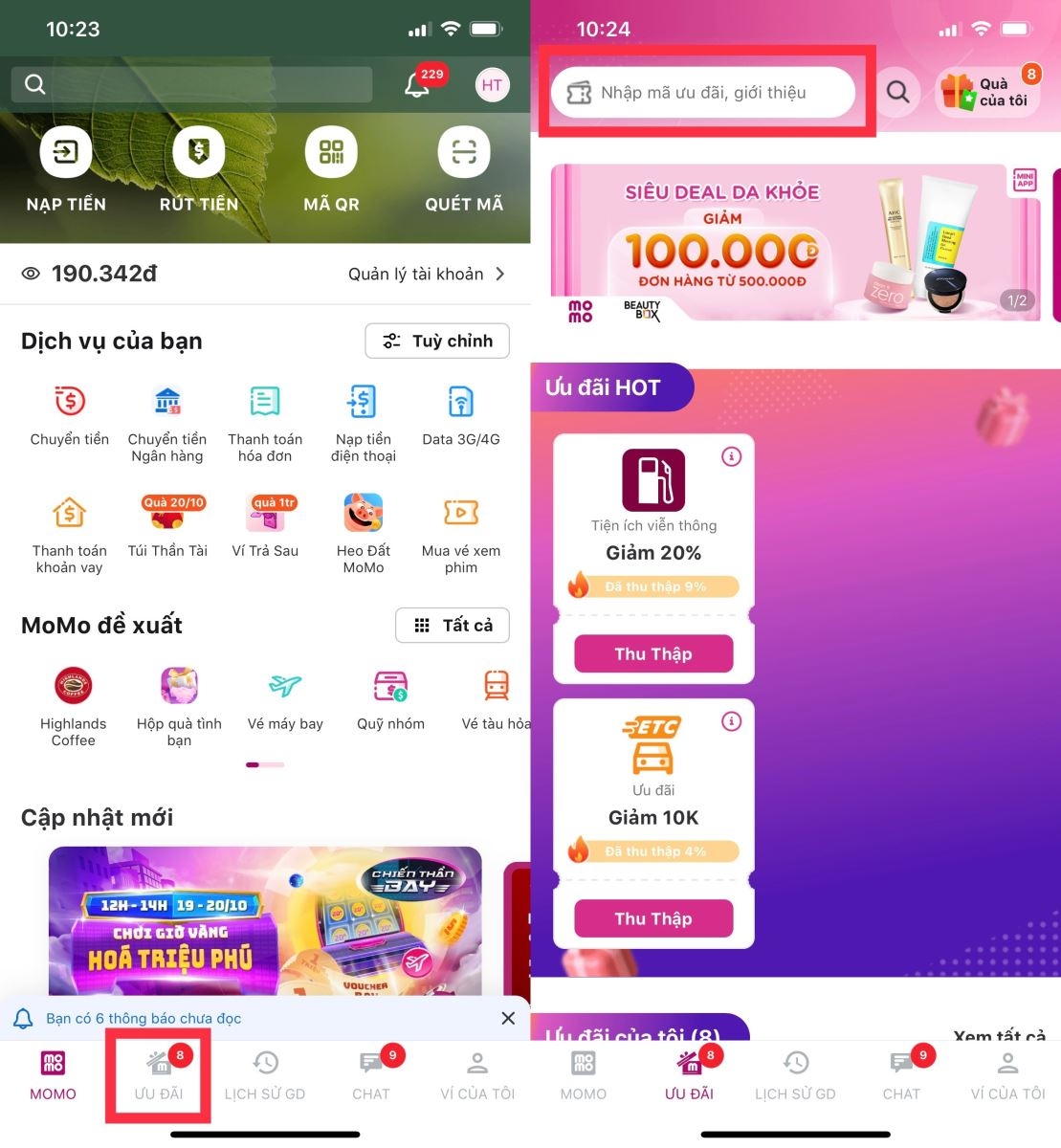 Nhập mã MoMo cho bạn mới 3